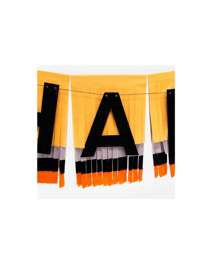 paper fringed happy halloween bunting