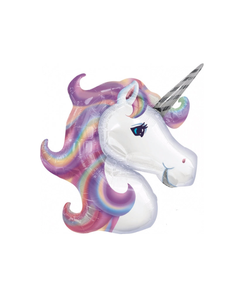 pastel purple unicorn balloon inlflated with helium