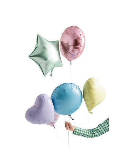 pastel rainbow foil balloon set filled with helium