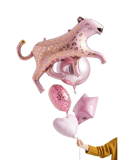 pink leopard balloon bouquet for pink themed parties and celebrations