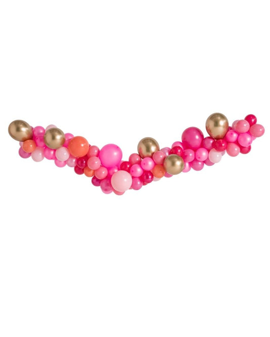 pink shimmer small balloon garland inflated
